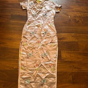 Elegant Floral Kimono Maxi Dress (probably small/medium see measurements)